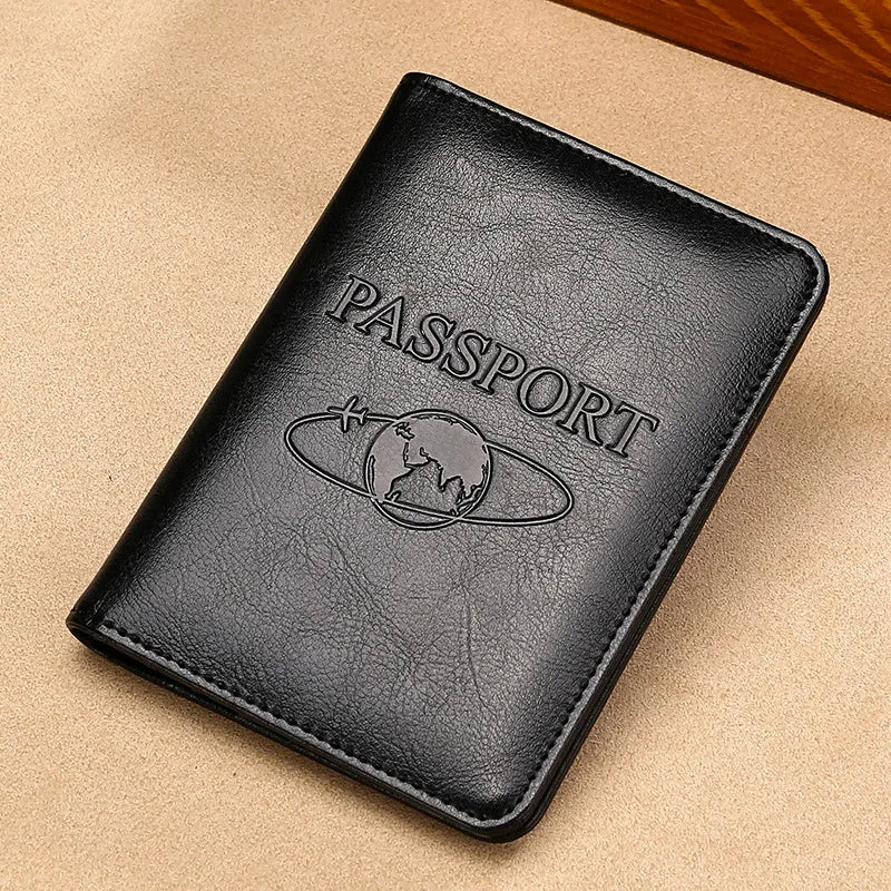 Passport Holder RFID Blocking Genuine Leather on Cover for Passport Bag Multifunctional Travel Air Ticket Leather Case Wallet