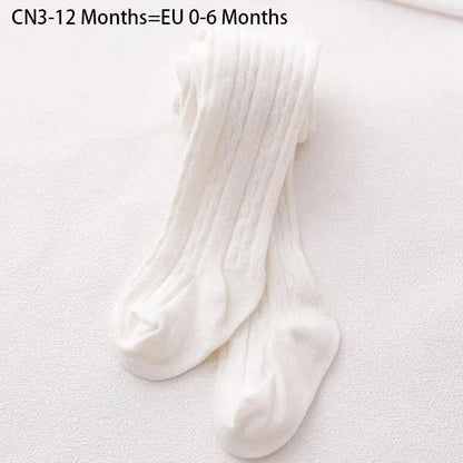 Baby Autumn Winter Soft Tights Newborn Toddler Kid Girl Ribbed Stockings Cotton Warm Elastic Pantyhose Solid Tights