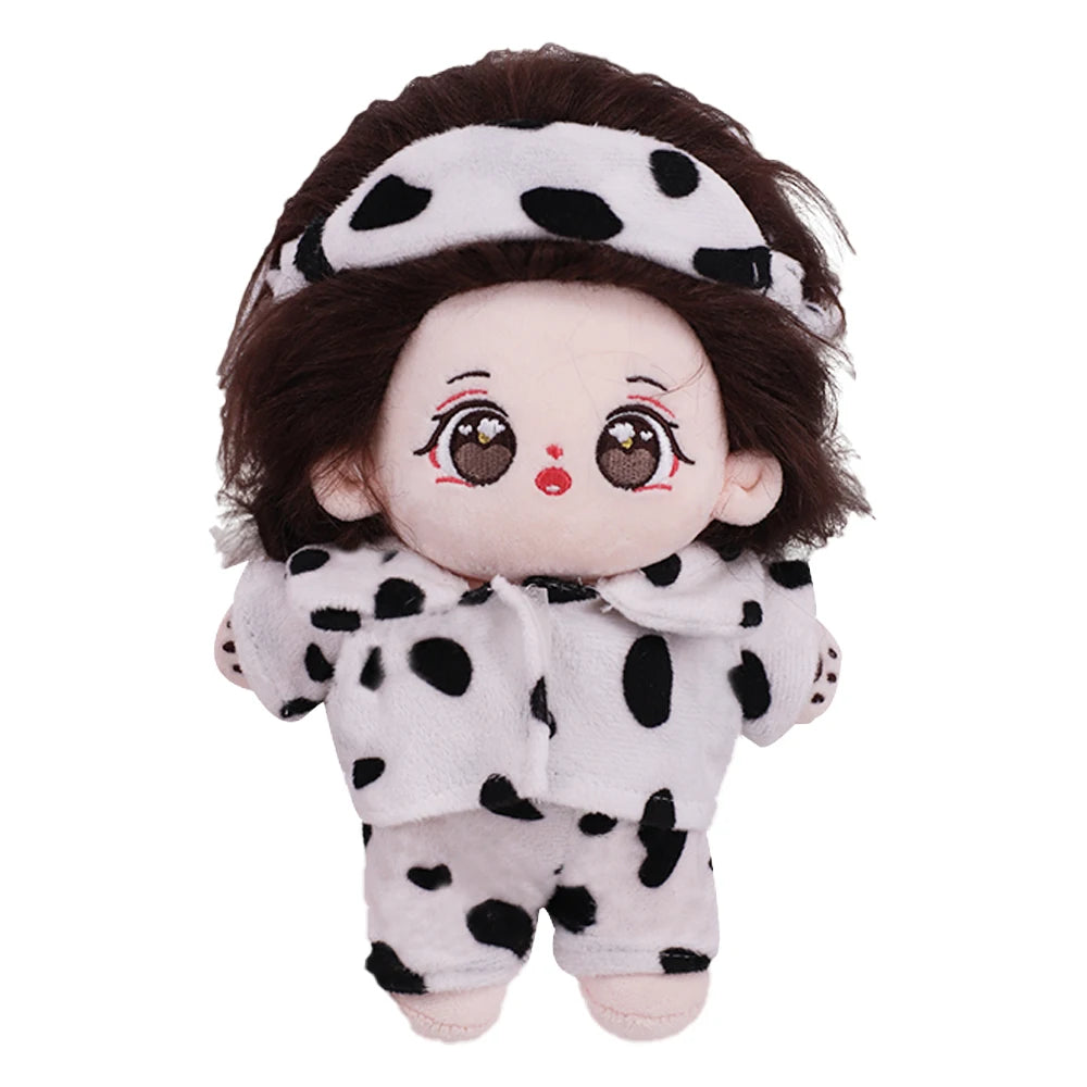 Doll Clothes For 20Cm Idol Dolls Lovely Plush Pajamas With Eye Mask Dress Stuffed Cotton Doll Toy Star EXO Clothing Accessories