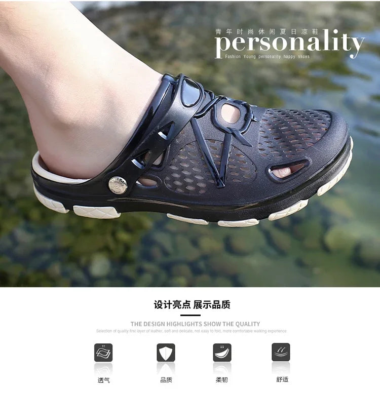 MAEDEF Fashion Men Slippers Summer Waterproof Beach Slippers Hot Sale Casual House Bathroom Slides Non Slip Outdoor Men's Shoes