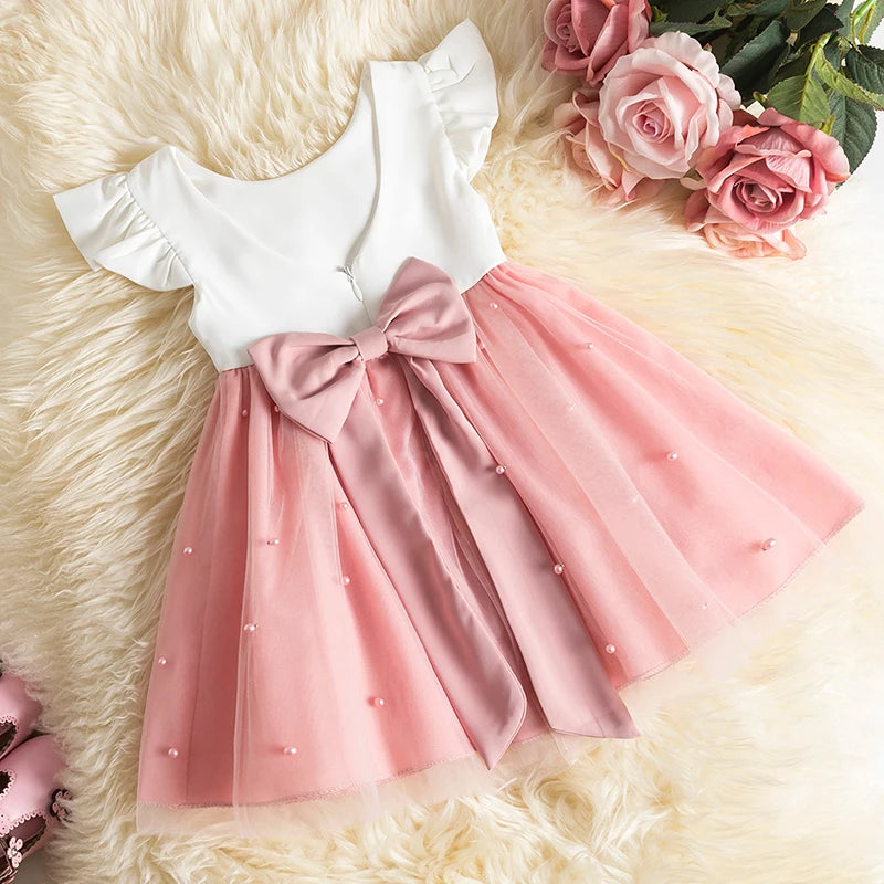 2024 Summer Dress Newborn Infant 1st Birthday Christening Clothes Princess Ruffles Sequins Weddings Party Gown Baby Girls Dress