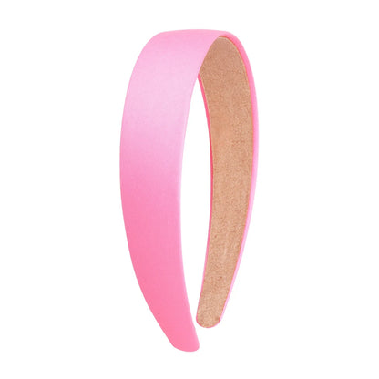 1/2 stücke Plain 3CM Breite Satin Stirnband Mädchen Stoff Überzogene Harz Haarbänder Kunststoff Haar Hoop Kinder Elastische Bänder Haar Zubehör