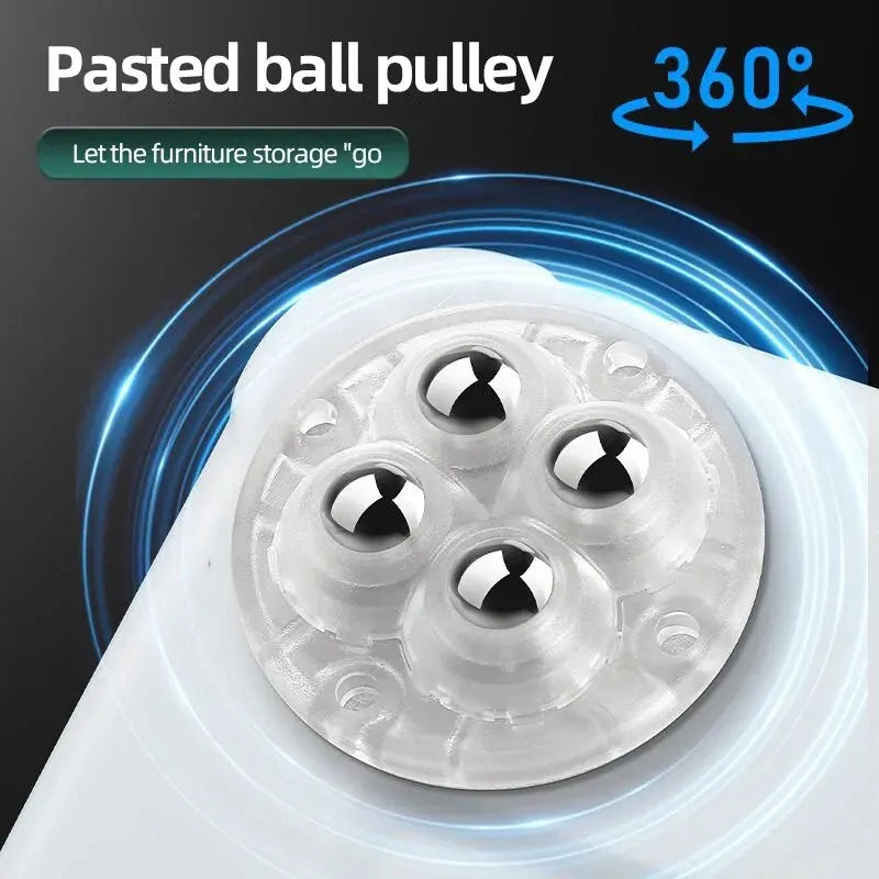 4PCS Non Punching Adhesive Furniture Ball Universal Pulley Household Mobile Base Accessories Trash Can Bottom Small Wheel