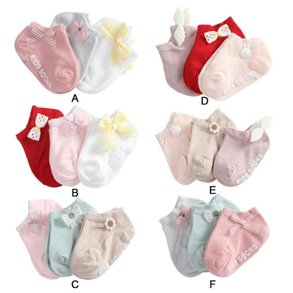 3 Pairs Newborn Socks Spring Summer Baby Boys Girls Cotton Solid Breathable Infant Girl Soft Cute Socks Kids Socks