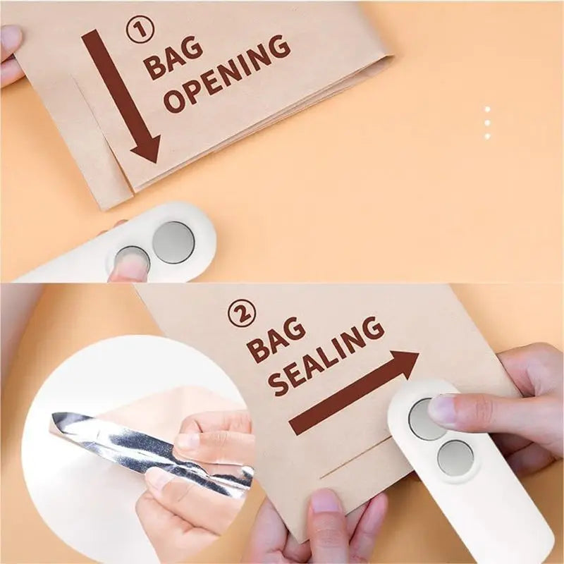 Vacuum Bag Sealing Machine Package Sealer Bags Plastic Bag Sealer Clip Bag Handheld Sealer Food Packaging Heat Sealer For Home