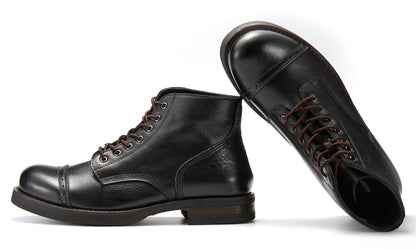 High Quality Handmade Precision Stitch Wear-Resistant Classic Luxury Casual Boots Men Genuine Leather Shoes Combat Boots