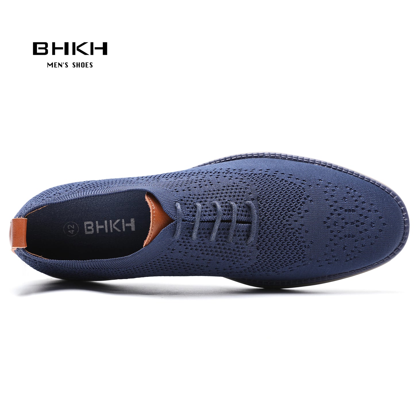 BHKH 2024 Breathable Knitted Mesh Casual Shoes Lightweight Smart Casual Shoes Office Work Footwear Men Shoes