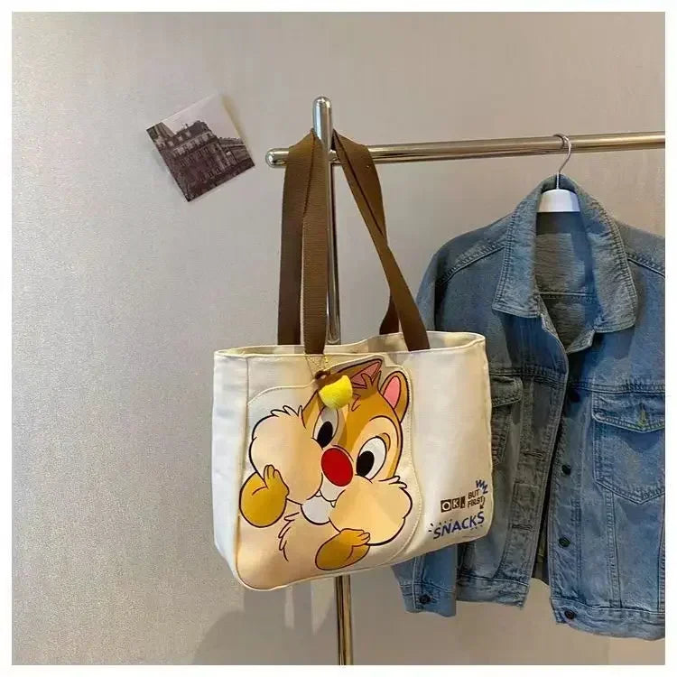 Disney new Chichititi Cartoon Print Large Capacity Women's Handbag Daily Travel Mummy Bag Fashionable and Versatile Shoulder Bag