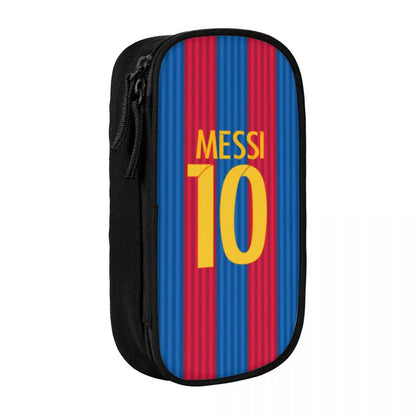 Football Messi Pencil Cases for Fan Soccer Lover Messied Pen Holder Bag Student Big Capacity Students School Gifts Pencil Pouch