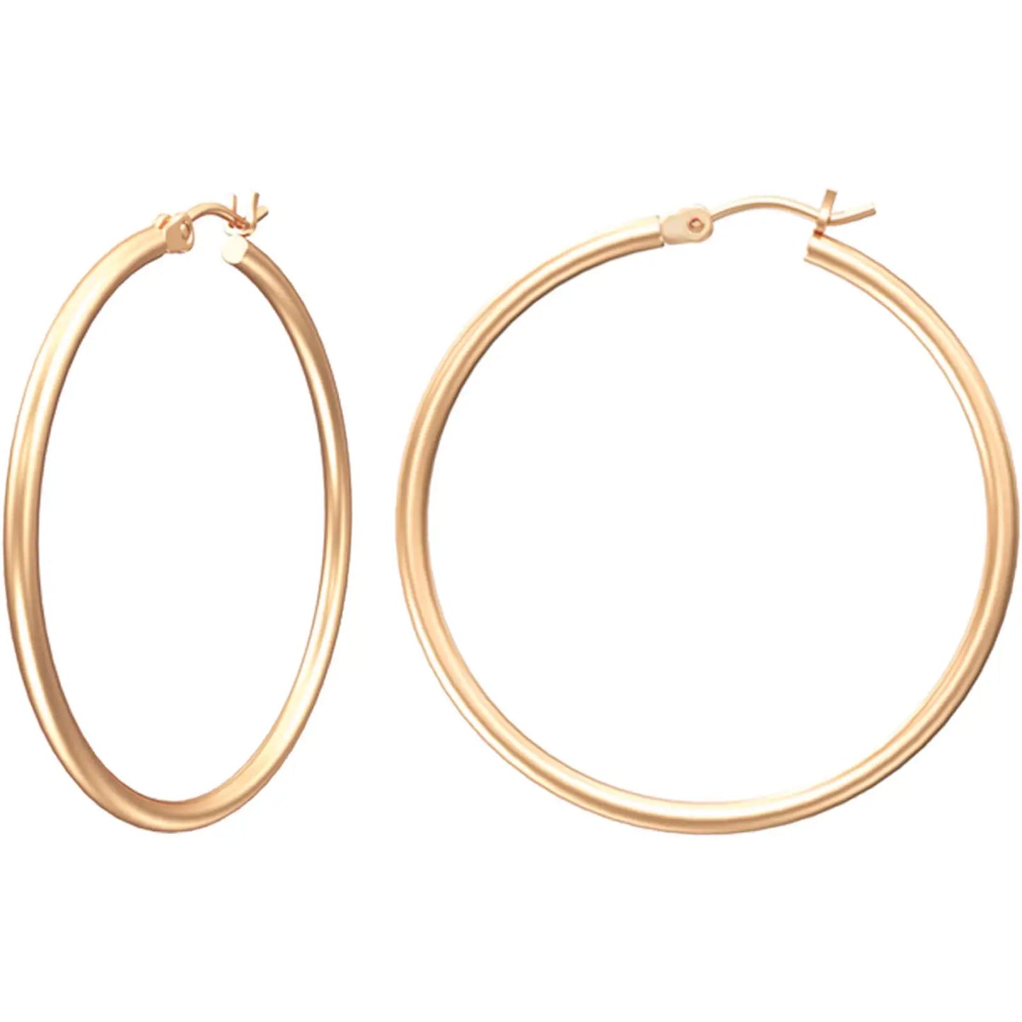 Shevalues Hoop Earrings Set for Women Man 14K Real Gold Plated Copper Hoops with 925 Sterling Silver Needle New Modern Jewelry