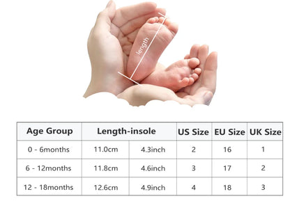 Cute Baby Girls Top Strap Sandals Newborn Soft Rubber Sole Prewalker Shoes 0-18Months