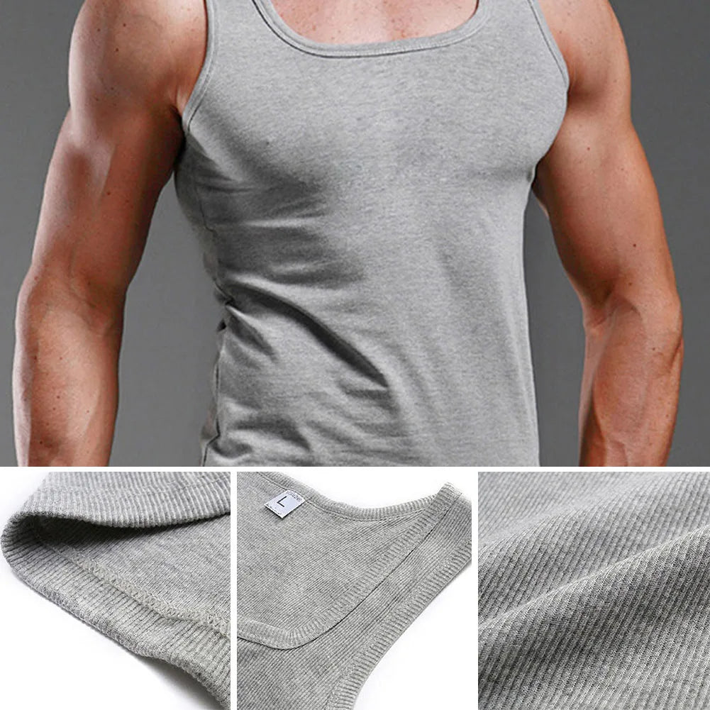 Summer Solid Square Neck Tank Top Cotton Black White Gray Women Men Plus Size Clothing Tank Singlets Sleeveless Fitness Vest