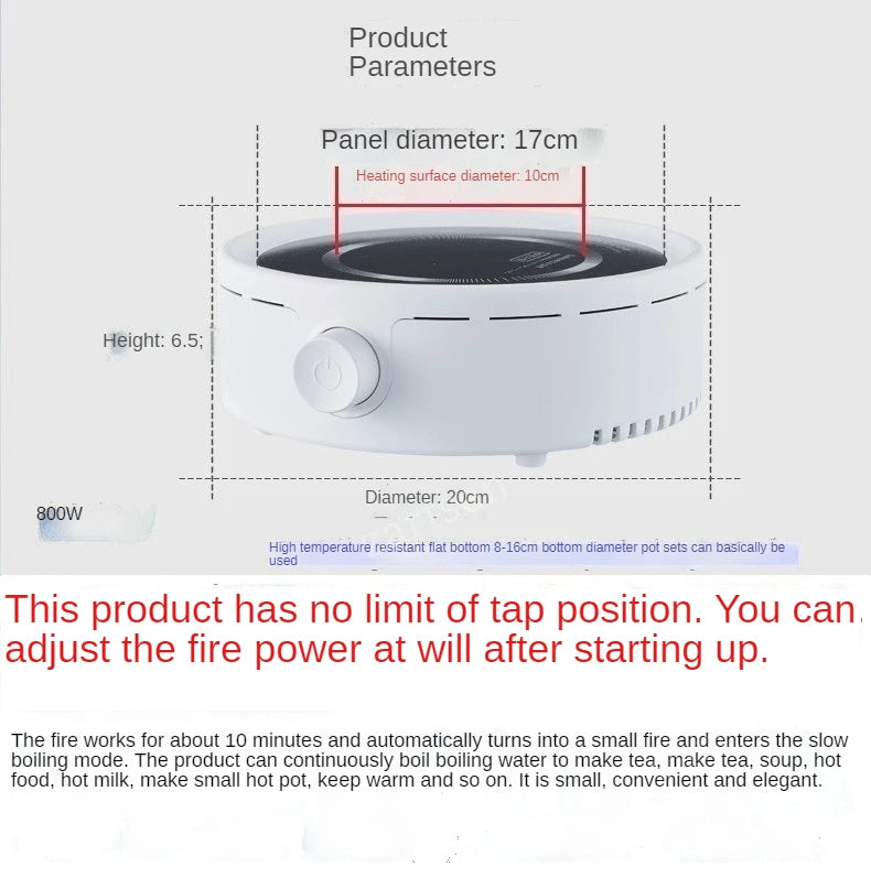 Mini Electric Stove Water Boiler Cooking Plate 800W Tea Pot Multifunctional Coffee Tea Heater Warmer Heating Furnace