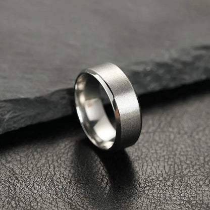 Anello con ciondolo alla moda per uomo e donna in acciaio inossidabile, anelli neri, matrimonio, fidanzamento, accessorio maschile opaco di alta qualità