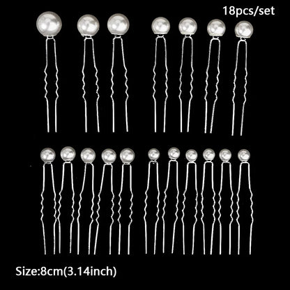 Rhinestone Hair Pins Forks Clips for Women Bridal Wedding Hair Accessories Pearl Hairpins Bride Headpiece Jewelry Gift Wholesale