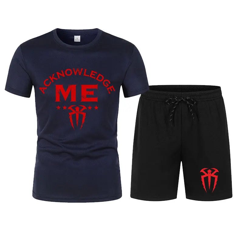 Men's Roman Reigns ''Acknowledge Me'' T-Shirt Shorts Set Summer Short Sleeve Man Overiszed Suits 2024 New Fashion Clothing Sets