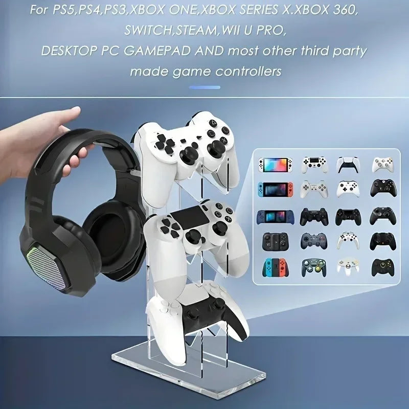 Universal Three-layer Headset Stand Game Console Stand Desktop Storage for All Headphones Handle Console Headphone Accessories