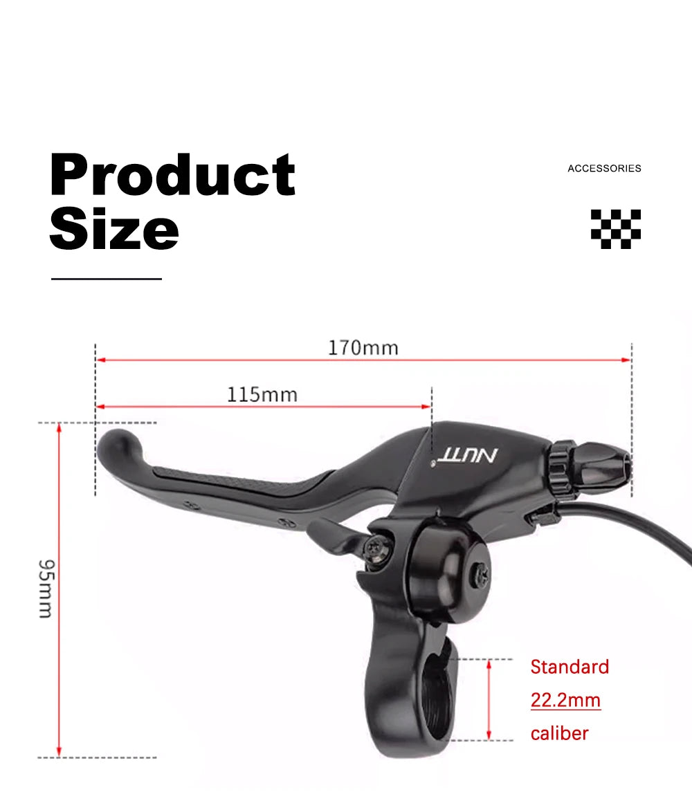 NUTT E-Bike Scooter Electric Brake Lever Bike Bicycles 22.2MM With Bell For Bicycles V-Brake / C-Brake / Line-Brake / Drum-Brake