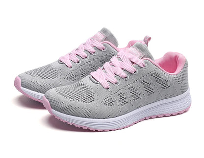 New Sneakers For Women Breathable Fashion Trainers Plus Size Women Sneakers Mesh Fabric Lace Up Women Shoes Female Footwear