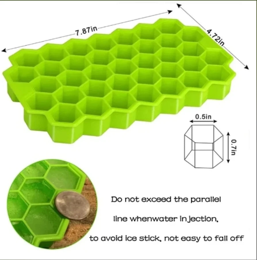 37 Lattice ice Cube Tray ice maker 1pcs Honeycomb cube Tray home DIY ice cube maker silicone ice rink great Honeycomb Ice mould