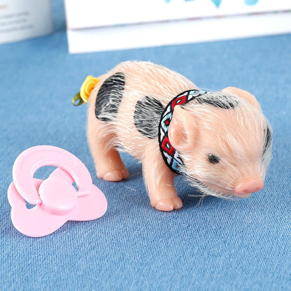 5/6 Inch Silicone Pig Doll Toy Mini Soft Lifelike Silicone Pig Doll Miniature Reborn Silicone Pig With Accessories For Kids Gift