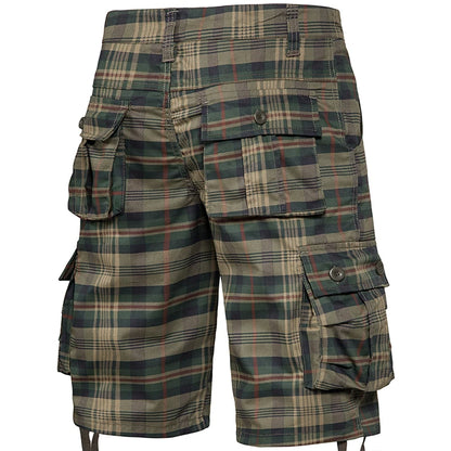 Men's Medium Pants Summer Cotton Comfortable Outdoor Sports Beach Pants Trend Plaid Shorts Loose Straight Large Size Cargo Pants