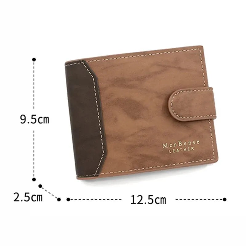 Men's Wallet with Hasp Business Card Holder Case Male Short Purse PU Leather Money Bag for Men Credit Card Wallets