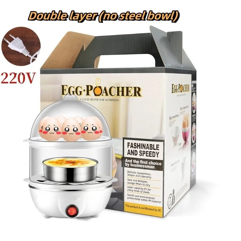 Single and double layer multifunctional egg cooker corn syrup ready-to-eat breakfast boiled egg steamer kitchen appliances