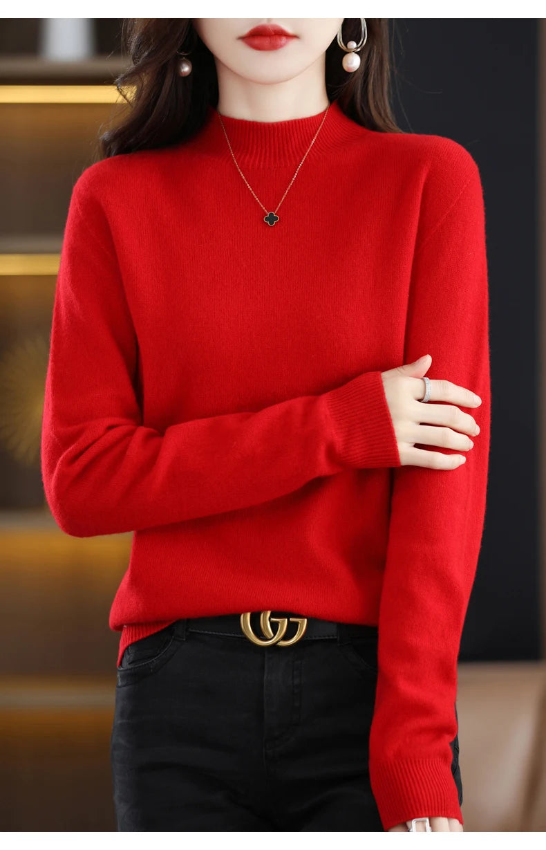 Cashmere Sweater Female 100% Merino Wool Winter Women Knitted Femme Pullover Top Winter Warm Women's 2024 New