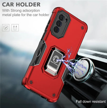 For Motorola Moto G22 G32 G42 G52 Case Shockproof Armor Ring Stand Bumper Phone Back Cover For Moto E20 E30 E40 E32 Cases