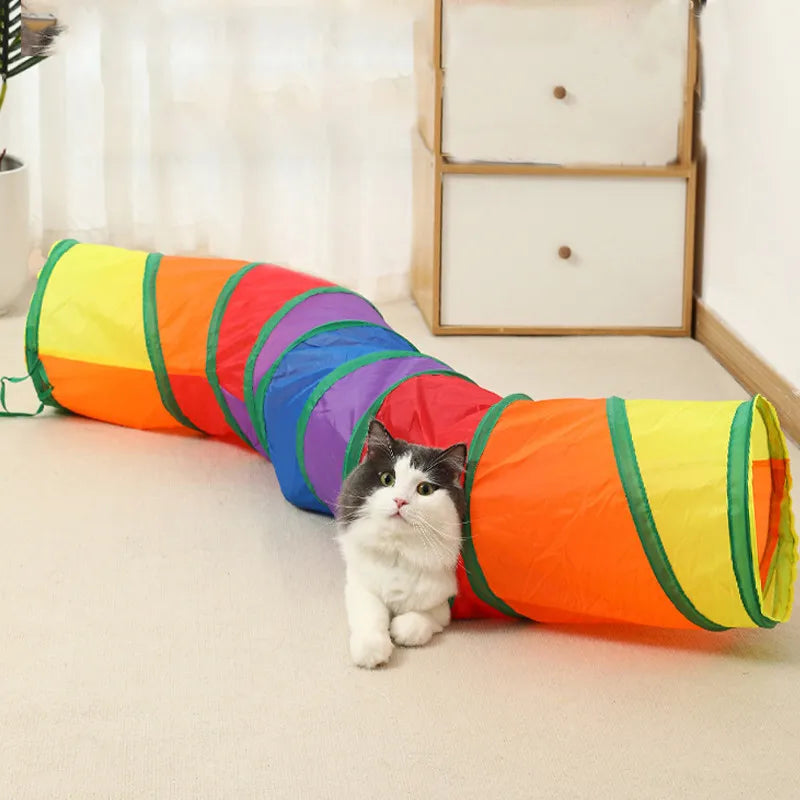 Cat Tunnel Foldable Cat Tunnel Pet Supplies Cat S T Y Pass Play Tunnel Cat Toy Breathable Drill Barrel for Indoor loud paper