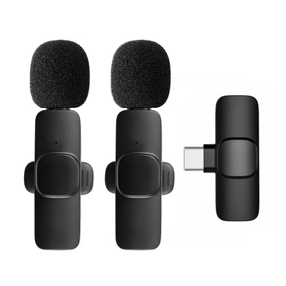 Wireless Lavalier Microphone Live Broadcast Game Mic Noise Cancelling Audio Video Recording Mini Mic for iPhone Android Xiaomi