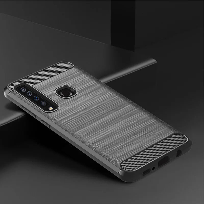 Shockproof Carbon Fiber Case for Samsung Galaxy A9 2018 Brushed Texture Rubber Silicone Case for galaxy a9 2018 Phone Cover