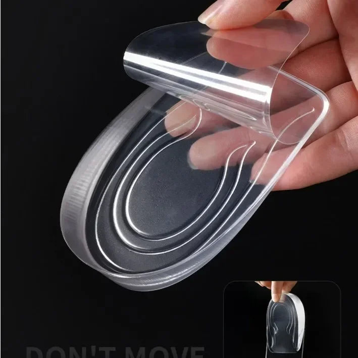 2PCS Invisible Silicone Height Increase Insoles Gel Heel Lifting Inserts Transparent Foot Care Protector Elastic Shoe Insert 3CM