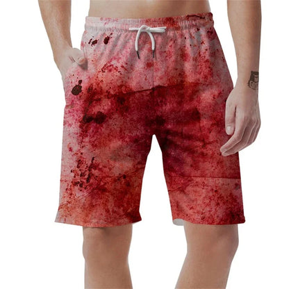 Men Summer Swimwear Beach Shorts Digital Print Blood Graphic Surf Board Shorts Men Swimming Trunks Quick Dry Beachwear