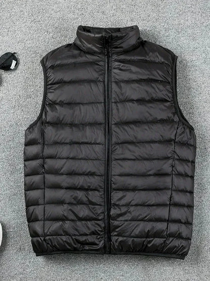 2024 Ultralight Sleeveless Puffer Vest Jacket Ultra Thin Warm Lightweight Down Jacket Waistcoat Winter Men Duck Down Vest Coats