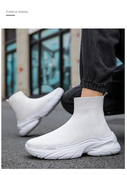 Footwear men's high top sports tennis shoes Luxury designer shoes Mesh breathable socks free boots Fashion casual men's shoes