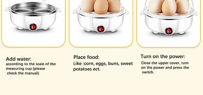 Electric egg cooker kitchen breakfast machine new multi-functional 220V double layer egg cooker mini steamer egg cooker