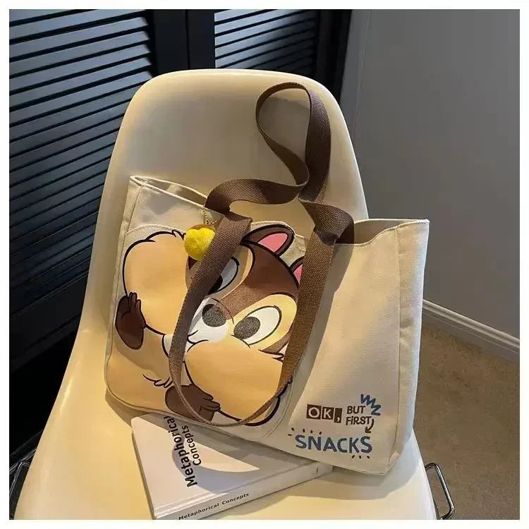 Disney new Chichititi Cartoon Print Large Capacity Women's Handbag Daily Travel Mummy Bag Fashionable and Versatile Shoulder Bag