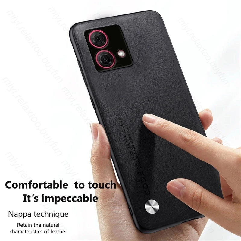 MotoG84 Case Plain Leather Back Cover For Motorola Moto G84 G54 G34 5G G24 G14 4G G 84 54 34 24 14 TPU Soft Frame Protect Fundas