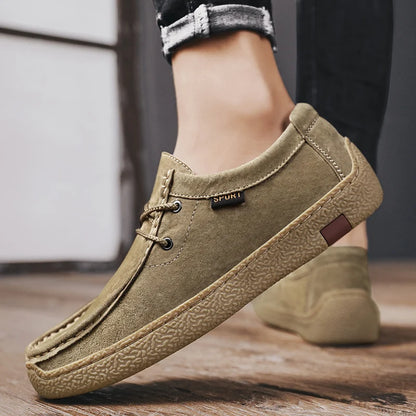 New Men's Casual Shoes Luxury Handmade Suede Leather Sneakers 2024 Tooling Antiskid Men Footwear Platform Outdoor Shoes Loafers