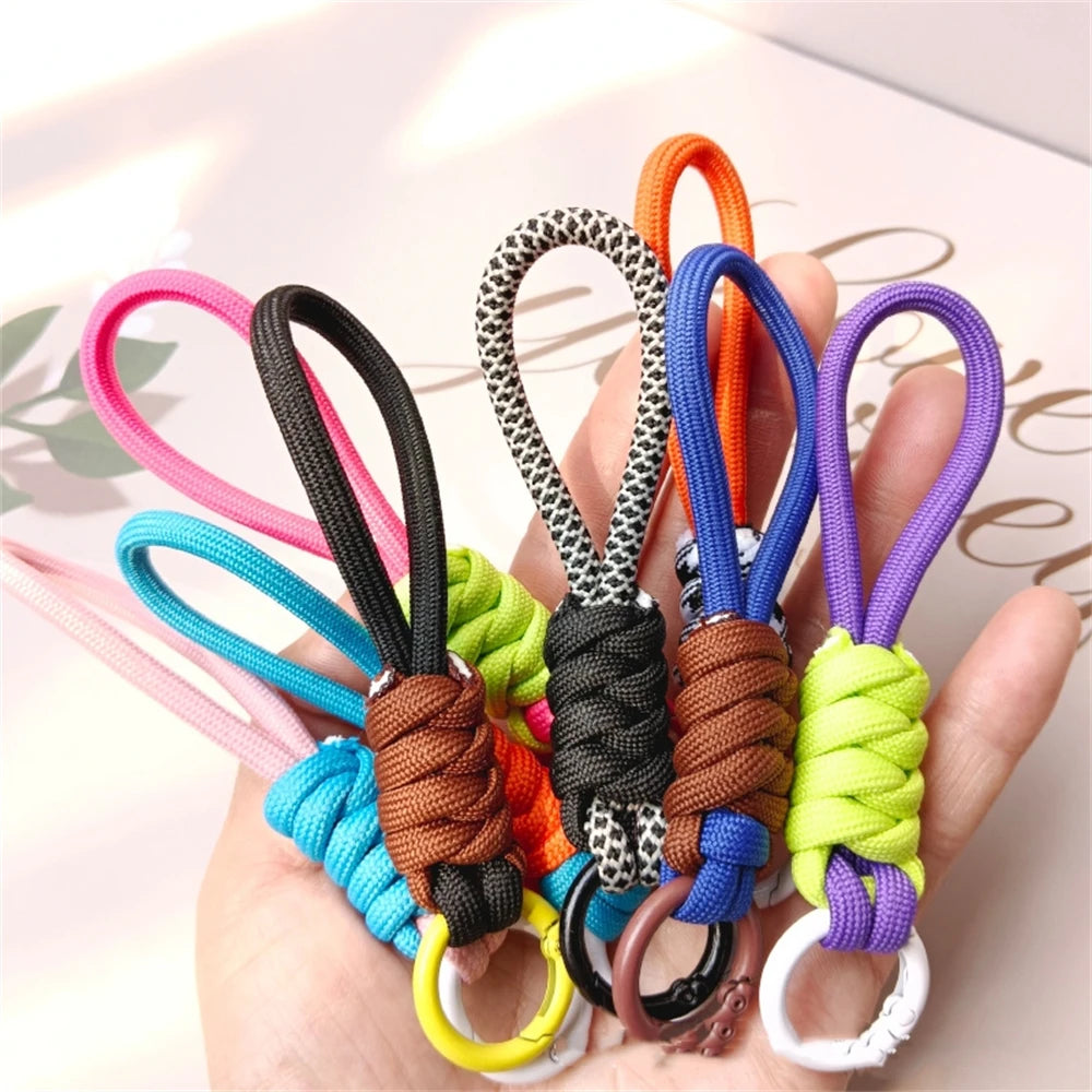 Creative Hand Woven Keychain For Mobile Phone Lanyard Anti Lost Knot Rope Strap Key Ring Men Women Car Key Holder Key Accessory