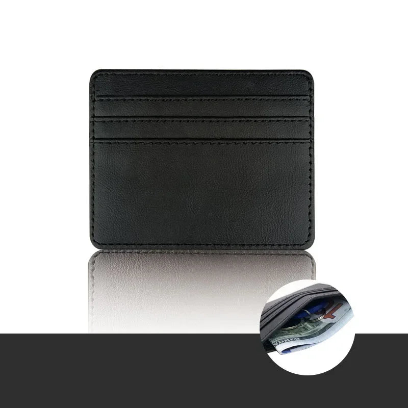 1PCS Man Purses Ultra Thin Mini Business Bank Credit Card Holder Wallet Simple Black Women Small Coin Cards Cover Pouch Case Bag