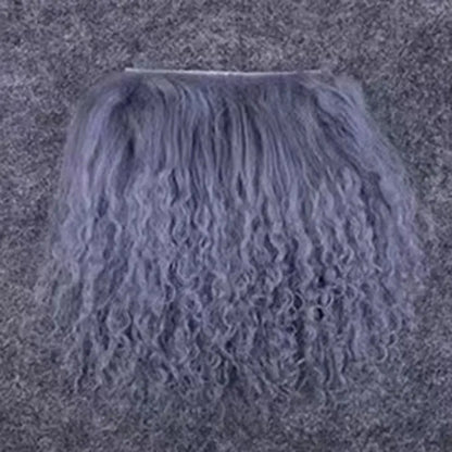 High Quality Sheepskin Wool Lamb Fur Pelt Hair Row Curly Hair Extensions BJD SD Blyth Dolls Wigs Hair Wefts Accessories