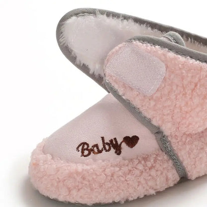 Winter Models of Newborn Baby Toddler Shoes Baby Boy Baby Girl First Walker Cotton Shoes Warm Plus Velvet Snow Boots Anti-slip