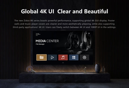 zidoo Z9X 8K- 8K HDR Media Player,  Android 11 OS, Amlogic S928X-K  Processor 6G+64G, VPU Video Engine&VS10 Image Engine