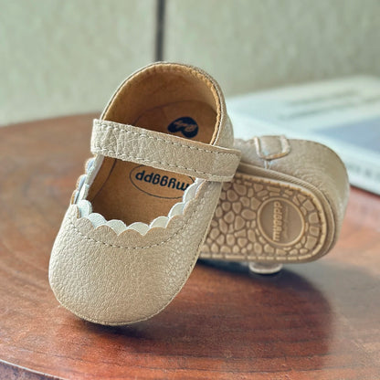 New Baby Shoes Baby Boy Girl Shoes Leather Rubber Sole Anti-slip Toddler First Walkers Infant Crib Shoes Newborn Girl Moccasins