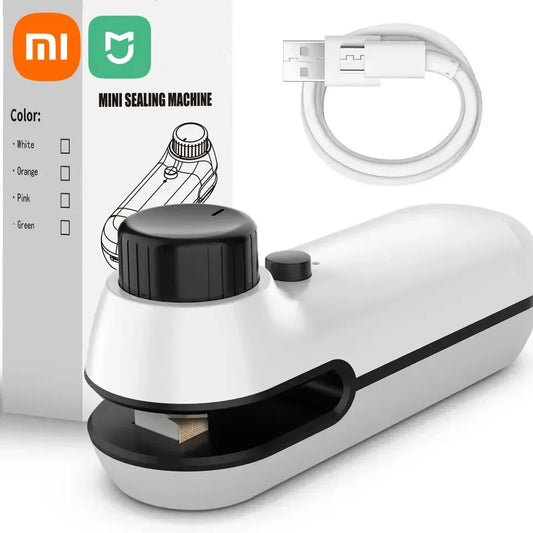 Xiaomi Mini Heat Sealer Rechargeable 2 In 1 Plastic Package Snack Sealer Clip Bag Handheld Heat Sealer Plastic Bag USB