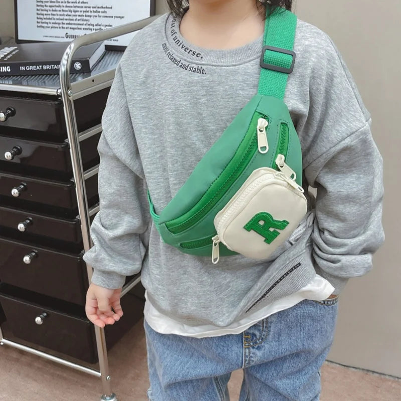 4-8 Years Old Kid Waist Bag For Girl Boy Letter Chest Bag Children Belt Bag Pouch Baby Zipper Waist Pack Bum Bag