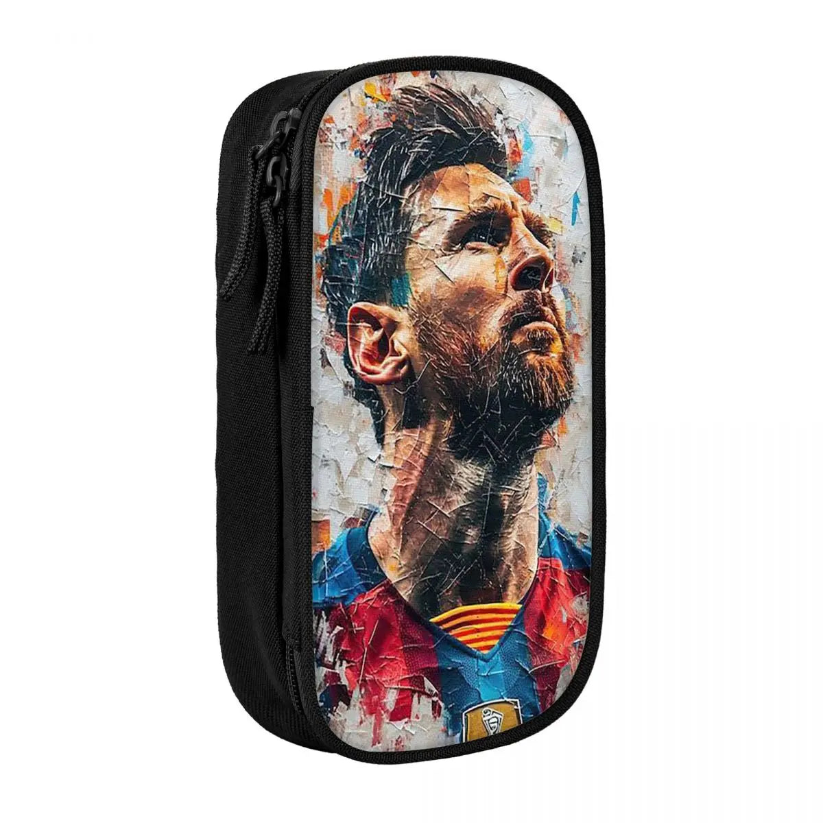 Football Messi Pencil Cases for Fan Soccer Lover Messied Pen Holder Bag Student Big Capacity Students School Gifts Pencil Pouch